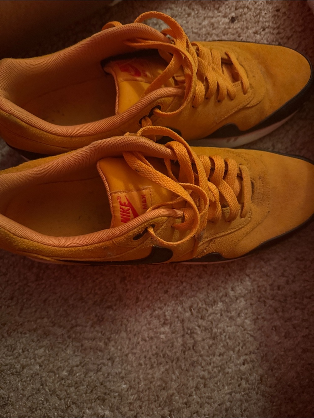 Nike Men's Bright Orange Suede Low-Top Sneakers